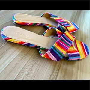 Brand New Rainbow Multi Color Flat Criss- Cross Straps